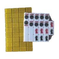 Tuiles de Mahjong en Cristal Doré Fournies par l'Usine, Vente en Gros, Pièces en Acrylique Polies à la Main, Dos Scintillant, Ensemble Complet pour Jeu de Table