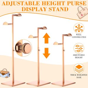 Display Stand <b>Handbag</b> Rack Metal <b>Gold</b> Holder Adjustable Height - Product Image 3