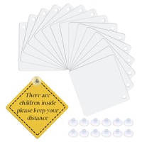 Plaque en aluminium vierge personnalisable pour sublimation, panneau de fenêtre de voiture, impression recto, transfert thermique, blanc devant, argent derrière, 14x14cm