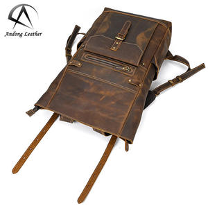 Sac à dos rétro pour homme Andong, sacs à dos en cuir Crazy Horse, cuir de vache véritable - Product Image 5