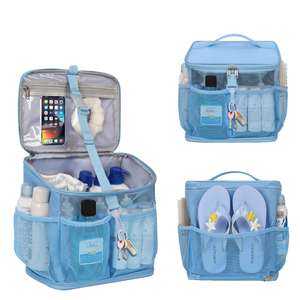 Bolsa de ducha portátil de malla para maquillaje, para baño, gimnasio, viajes, camping - Organizador colgante de secado rápido para artículos de aseo - Product Image 1