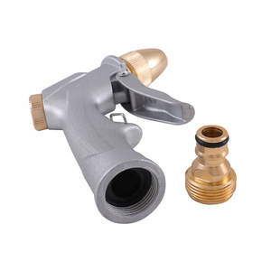Aluminum Alloy High Pressure Water Gun Manual Operation Metal Nozzle Gray Household Car Washing Watering Plants <b>Floor</b> <b>Cleaning</b> - Product Image 2