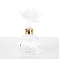 Botol Minyak Atsiri Gaya Arab dengan Tutup Bunga Liuli, Botol Parfum Kristal Seni Mewah Kosong dengan Kotak Hadiah