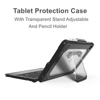 Wired Tablet Keyboard with Protection Case MFi Certified Plug for iPad Magnetic Detachable Rugged TPU Case with Stand