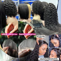 Pelucas de Cabello Humano Natural al por Mayor, Cabello Indio Virgen, Estilo Bob Corto, Rizado, con Frente de Encaje Completo HD sin Pegamento, para Mujeres Negras