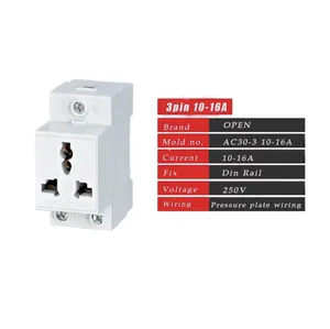 10 A 16 A 20 A 25 A32 A Power distribution box Air open AC30 modular socket card guide rail two three four five hole plug