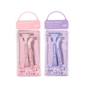Maquinilla de afeitar LMLTOP para mujer, de tres cuchillas, de acero inoxidable, con mango en forma de T, portátil, para uso general. - Product Image 2