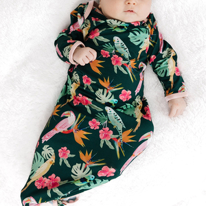 Organic Baby Knotted <strong>Gown</strong> Bamboo <strong>Gown</strong> and Hat <strong>Newborn</strong> Baby Gift Set Custom Baby Sleepsack Eco Friendly Jersey <strong>Newborn</strong> <strong>Gown</strong> - Product Image 2