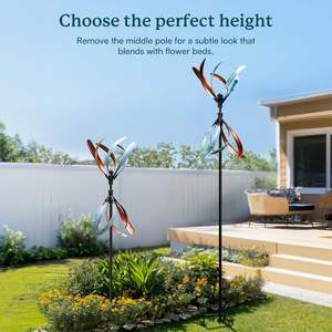 Oniya รูปปั้นลมจลน์โลหะขนาดใหญ่สำหรับสวนและลาน360องศาปั่นด้ายของขวัญสำหรับครอบครัว - Product Image 2