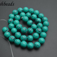 Perles rondes en pierre turquoise multicolores de 4 mm/6 mm/8 mm/10 mm/12 mm pour la fabrication de bijoux