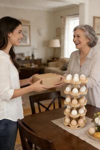 Rotating <b>Pine</b> Wooden 5-Layer Space Saving Egg Storage Rack 30 Eggs Capacity Kitchen Countertop Organizer <b>Shelf</b> Cheap Price - Product Image 6