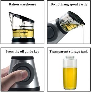 Modern Kitchen Manual 500ml/250ml Glass Oil Pot Quantitative Seasoning Bottle with Scale for Food <b>Storage</b> - Product Image 3