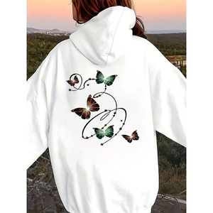 Sudaderas con Capucha de Invierno de Alta Calidad, Tejidas, Estilo Urbano, Diseño Personalizado, Gruesas, Lisas, Cuadradas, para Mujer - Product Image 2