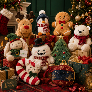 Offre Spéciale : Ensemble Cadeau de Noël Personnalisé – Jouets en Peluche (Renne, Pingouin, Ours en Peluche) en Tissu Recyclé – Vente en Gros, Faible MOQ, Direct Usine - Product Image 1