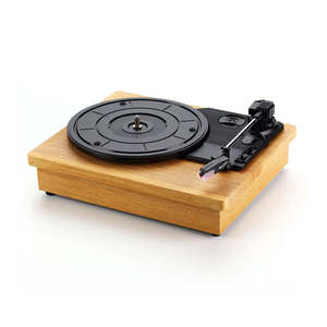 Tocadiscos de Vinilo de Madera Natural Personalizado de Fábrica, Reproductor de Discos Portátil de 3 Velocidades con Bluetooth, Gramófono para Decoración del Hogar, Audio de Alta Fidelidad - Product Image 4