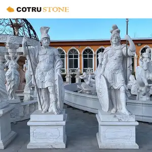 Grande fontaine extérieure de haute qualité, marbre, Sculptures en pierre incurvée et Sculptures dans un jardin de domaine