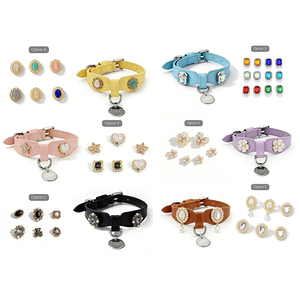 Collier pour <span class=keywords><strong>chien</strong></span> en cuir véritable imperméable avec breloques magnétiques DIY, accessoires détachables et remplaçables, collier pour animal de compagnie personnalisé de luxe - Product Image 4