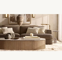 Canapé d'angle modulable en tissu en forme de L, style nordique européen, pour salon, avec rembourrage en éponge