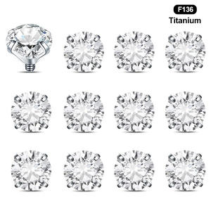 Trébol ASTM F136 titanio colorido circón extremos G23 Tragus Conch Helix <span class=keywords><strong>Daith</strong></span> <span class=keywords><strong>Piercing</strong></span> pendientes titanio cuerpo <span class=keywords><strong>Piercing</strong></span> joyería - Product Image 3