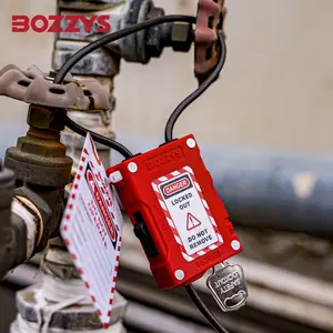 BOZZYS Adjustable Retractable Cable Lockout Padlock With 3 Or 4MM Plastic-coated Stainless Steel Lockout Cable