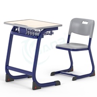 Ensemble de chaises et de bureaux en métal au design moderne, vente en gros de meubles pour salle de classe d'un seul étudiant pour la maison, le bureau et l'école primaire