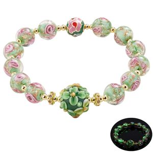 Bracelets en verre luciole Bracelet de perles de luciole brillent dans le noir pour les femmes bijoux en perles lumineuses en verre de <span class=keywords><strong>Murano</strong></span> BRA100020 - Product Image 1