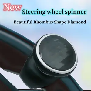 3R Black Diamond Ball Spiral Steering Wheel Aid Power Handle Assister Spinner Knob