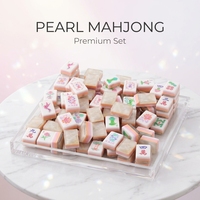 Jeu de Mahjong américain moderne, 4 couches empilables, supports en acrylique à imprimé léopard, 160 tuiles, jeu familial complet pour l'intérieur, Mahjong Perle