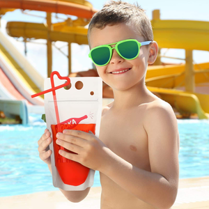 Tùy chỉnh dùng một lần PE nhựa nước trái cây uống túi với rơm lỗ rõ ràng nước lỏng thực phẩm đồ uống bao bì - Product Image 4