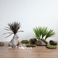 Rumput & Daun Anggrek Plastik Lunak Buatan Ramah Lingkungan untuk Dekorasi Fotografi Natal & Pernikahan Indoor/Outdoor