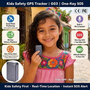 <span class=keywords><strong>Localizador</strong></span> GPS Mini G03 con Batería de Gran Capacidad para Niños, Ancianos y Objetos Valiosos, con Comunicación Bidireccional SOS, Alarma Antipérdida Inteligente y <span class=keywords><strong>Localizador</strong></span> GPS GSM para Niños - Product Image 1