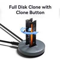 Estación de Acoplamiento NVMe SSD de 2 Bahías sin Tornillos MAIWO con Clonación, USB-C 10Gbps a PCIe4.0, Carcasa para SSD NVMe 2230 2242 2280 M2 HDD