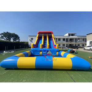 Cho thuê thương mại Tùy chỉnh trượt nước <span class=keywords><strong>Inflatable</strong></span> công viên nước cho các bên, đôi đường thủy <span class=keywords><strong>Inflatable</strong></span> trượt với hồ bơi - Product Image 1