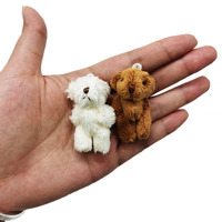 Porte-clés ours doux, 1 pièce, 4.5cm, mini cadeaux en peluche, vente en gros, mignon, marron, blanc, en peluche
