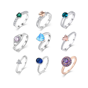 <span class=keywords><strong>Anelli</strong></span> QX Personalizzati di Lusso e Alta Gioielleria in Argento 925 con Zirconi Multicolore <span class=keywords><strong>per</strong></span> Donna, Fede Nuziale Regalo <span class=keywords><strong>per</strong></span> San Valentino e <span class=keywords><strong>Festa</strong></span> <span class=keywords><strong>della</strong></span> <span class=keywords><strong>Mamma</strong></span> - Product Image 1