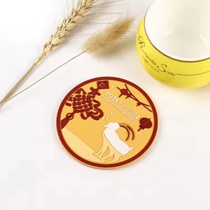 Sous-verres ronds en PVC souple et silicone, colorés, de haute qualité, personnalisables en gros - Product Image 4