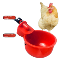Nouvelle Abreuvoir Automatique en Plastique pour Poulets, Bol à Eau Rouge pour l'Élevage de Volailles, Abreuvoir pour Poussins, Canards, Oies