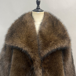 Manteau long en fausse fourrure pour femme, style streetwear hiver, manteau en fausse fourrure moelleuse et duveteuse, manteau en fausse fourrure marron, manteau en fausse fourrure <span class=keywords><strong>de</strong></span> luxe, manteau en fausse fourrure épaisse et chaud - Product Image 4