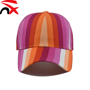 หมวกเบสบอลลายทางแฟชั่นคุณภาพสูงสำหรับผู้หญิง พิมพ์ลายรุ้ง สำหรับกิจกรรมกลางแจ้งในฤดูใบไม้ผลิและฤดูใบไม้ร่วง ขายส่ง - Product Image 2