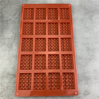 Emporte-pièce rectangulaire en silicone à 20 cavités pour gaufres et biscuits, outil de décoration de gâteaux en fondant, pour la pâtisserie DIY, écologique, certifié LFGB