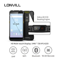 Lecteur RFID portable industriel Android UHF LONVILL avec antenne 4dBi pour la gestion d'entrepôt