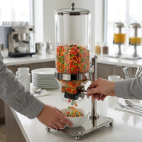 Distributeur de céréales pour buffet d'hôtel, conteneur de comptoir pour aliments secs, support en acier inoxydable pour stockage de flocons de maïs, granola et snacks