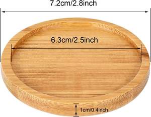 Bandeja para Macetas de Bambú con Diseño de Borde, Ligera, Duradera, Estilo Moderno, para Uso en Interiores y Exteriores - Product Image 2