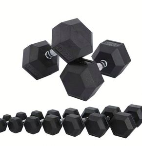 Juego de Mancuernas Hexagonales de Goma para Gimnasio, Entrenamiento de Fuerza, Pesas Libres para Ejercicios de Fitness en Casa - Product Image 6