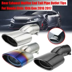 ปลายท่อไอเสียสแตนเลสสำหรับ Honda Civic รุ่นที่ 10 ปี 2016 2017 สีดำ/น้ำเงิน/โครเมียม - Product Image 1