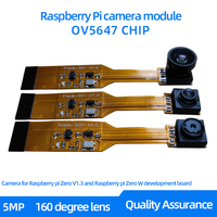 Módulo de Cámara Ojo de Pez Gran Angular DCX OV5647 para Raspberry Pi Zero, 120/160 5MP 6cm MIPI