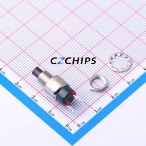 8531MZQE2 Push Button Switch Through hole Component (THT) Switch Single Pole Single Throw - Normally Open Through Hole 1A Black - Product Image 1