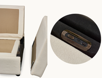 Ensemble de canapés modulaires en tissu crème de luxe moderne personnalisable, canapé inclinable électrique, ensemble de meubles de salon, canapé nuage