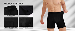 Boxer da <span class=keywords><strong>Uomo</strong></span> a <span class=keywords><strong>Vita</strong></span> <span class=keywords><strong>Alta</strong></span>, Intimo in Tessuto Lavorato a Maglia Traspirante Senza Cuciture 3D |   Costumi da bagno elasticizzati con logo personalizzato per un comfort che dura tutto il giorno - Product Image 3