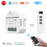Módulo de Relé para Cortinas Inteligentes WIFI Tuya, Control Remoto Universal para Interiores, Material de PC, Temporizador por APP, Control por Voz